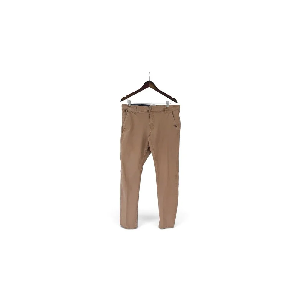 Weatherproof Vintage Mens Straight Fit Khaki Pants Tan 36x34 Stretch Cotton